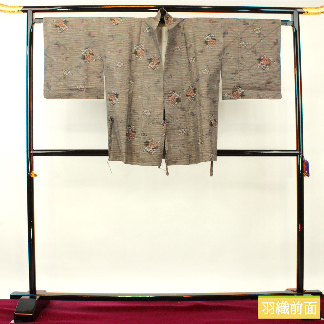 Murayama Oshima, pure silk, length 159.5cm, sleeve length 65cm, ensemble, S rank, lined, gray, 1116003272322