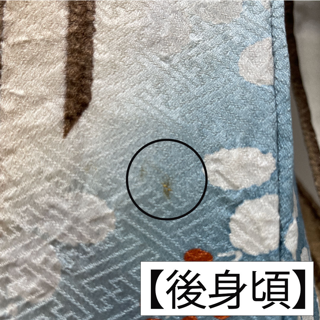 訪問着 正絹 袷 身丈165cm 裄丈63cm 土色(つちいろ) 縞 萩 Aランク 茶系 1112005743514