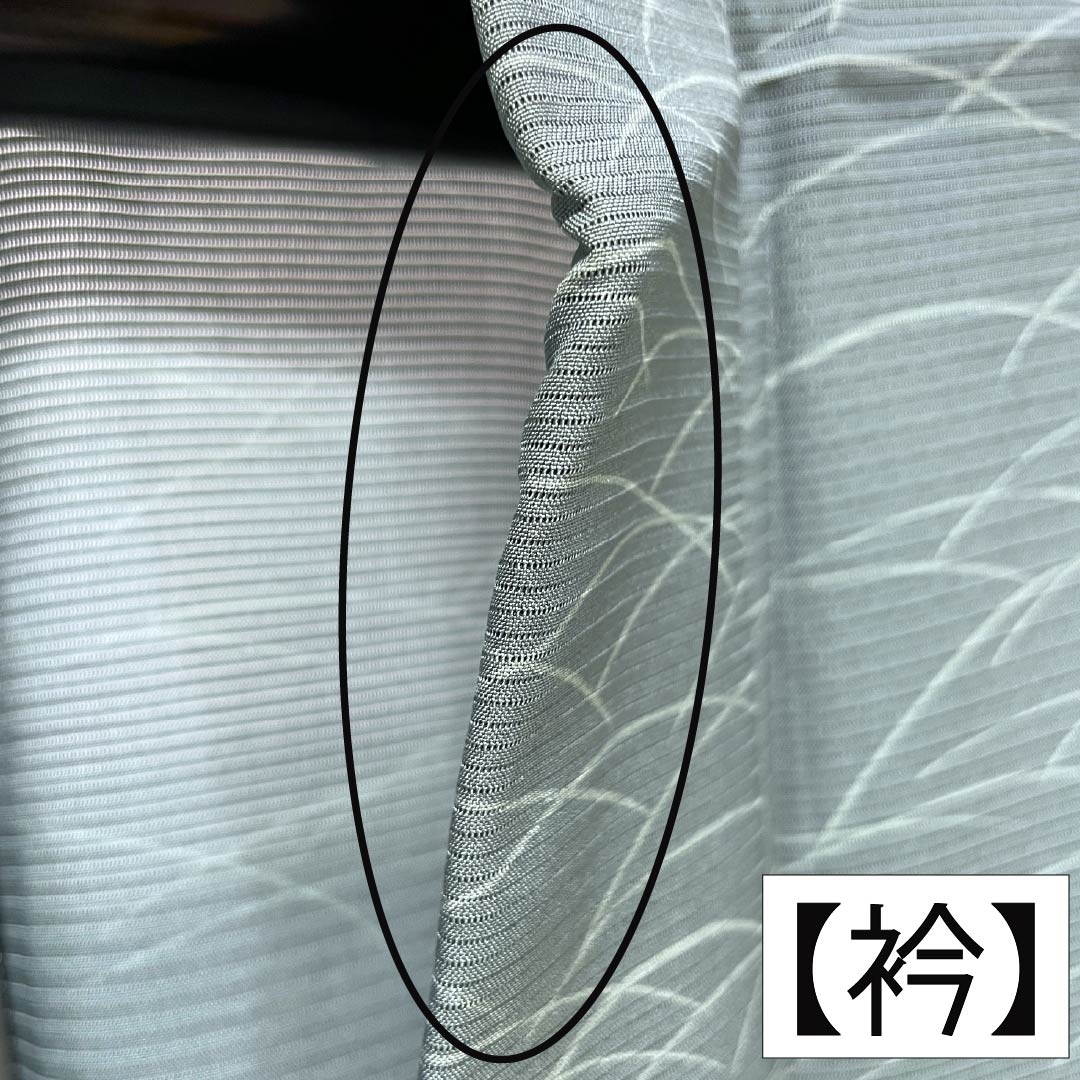 夏物 正絹 小紋 Aランク 身丈157cm 裄丈62cm 浅葱鼠色(あさぎねずいろ) 露芝 絽 緑系 1132004713319