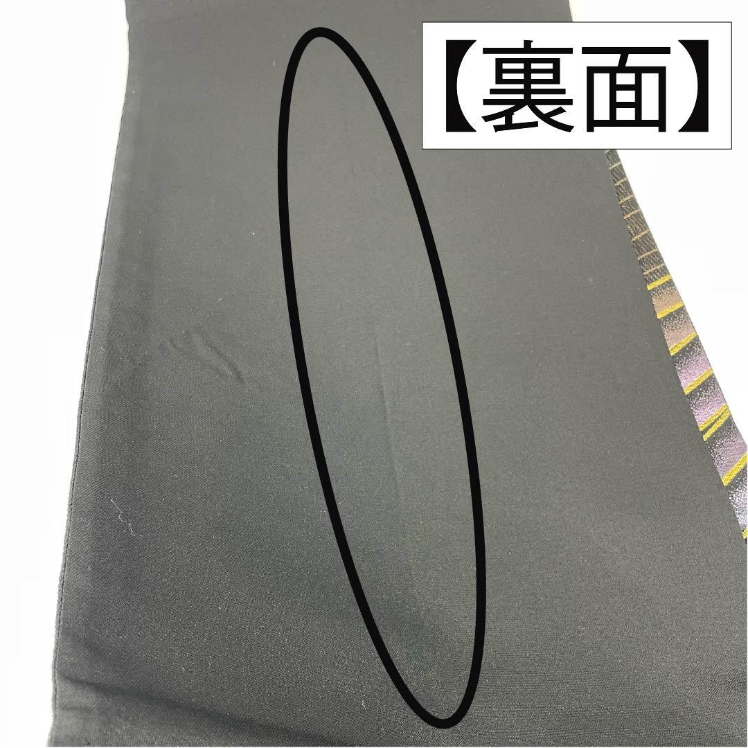 Fukuro Obi, pure silk, diamond and circle design, Shippo, obi length 450cm, S rank, six-way, formal, black, 1123014002410