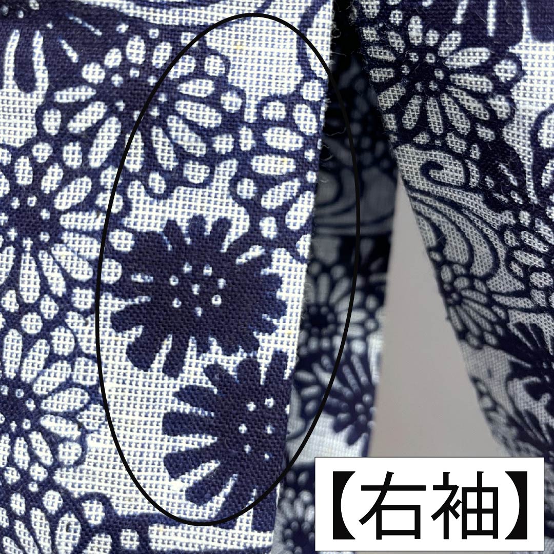 浴衣 木綿 身丈154cm 裄丈62cm Bランク 単衣 グレー系 水銀色(すいぎんいろ) 菊 流水 1118005914222