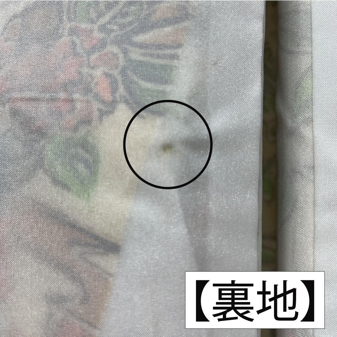 Small pattern, polyester, length 156cm, sleeve length 63cm, lined, milky white, chintz style, washable kimono, A rank, cream color, 1115004503315