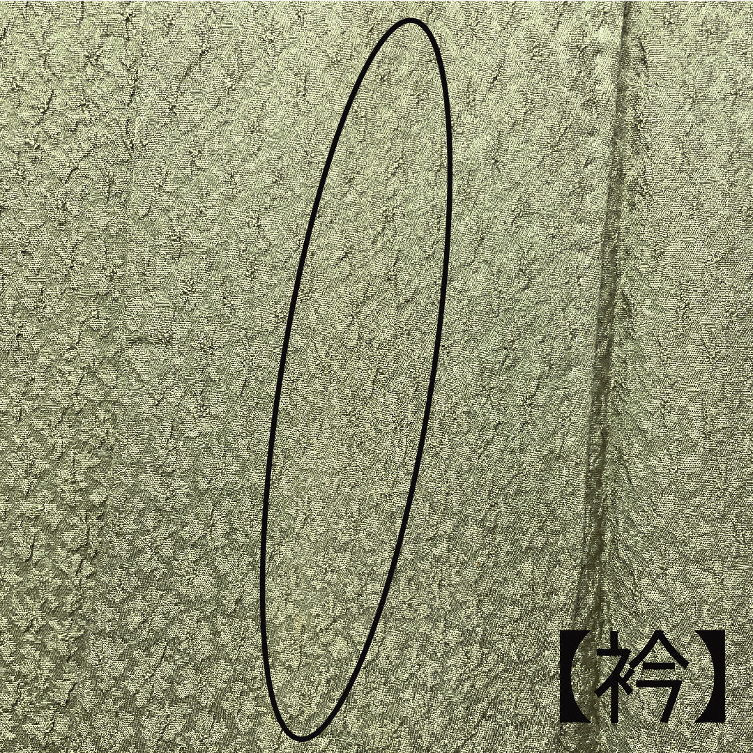 色無地 正絹 緑衫色 木瓜菱 身丈151cm 裄丈65cm 袷 Aランク 緑系 1114000933219