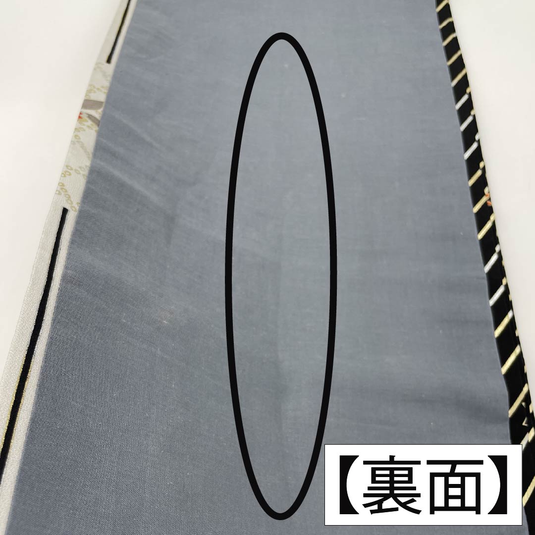 名古屋帯 ポリエステル Aランク 白鼠色(しろねずいろ) 染め帯 古典柄 桜 帯丈360cm 全通 セミフォーマル グレー系 1124010883322 開き仕立て