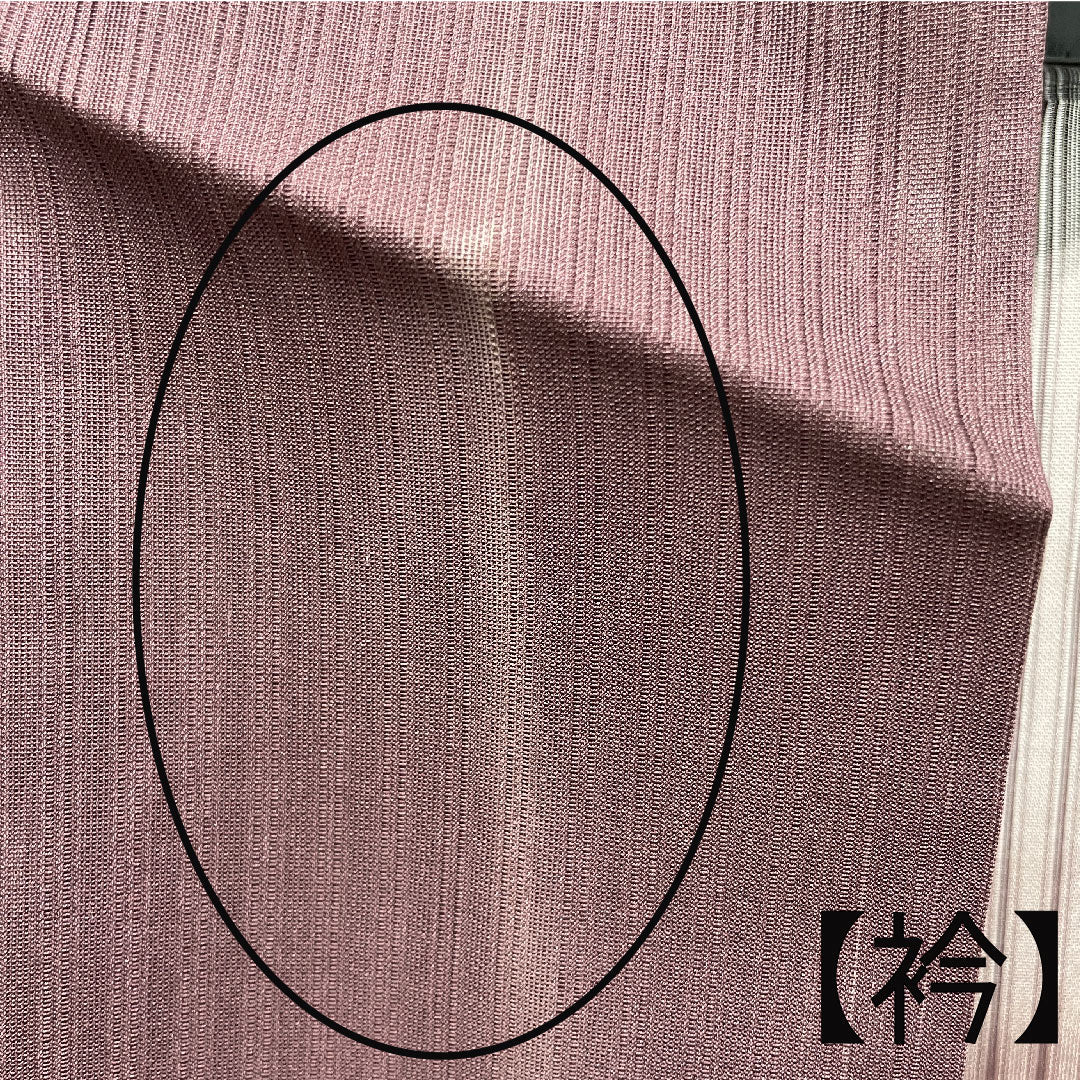 夏物 正絹 色無地 身丈160cm 裄丈60cm 紫土色(しどいろ) 竪絽(たてろ) 絽 Aランク 紫系 1132001093420