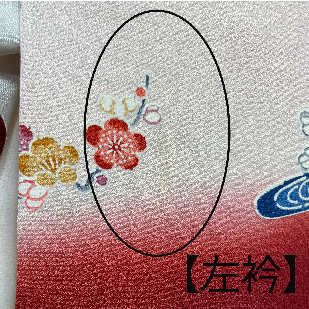 振袖 身丈161.5cm 裄丈64cm 袷 葡萄茶色 薄桜色 型染 茶屋辻 松竹梅 正絹 Aランク 赤系 1113000913412