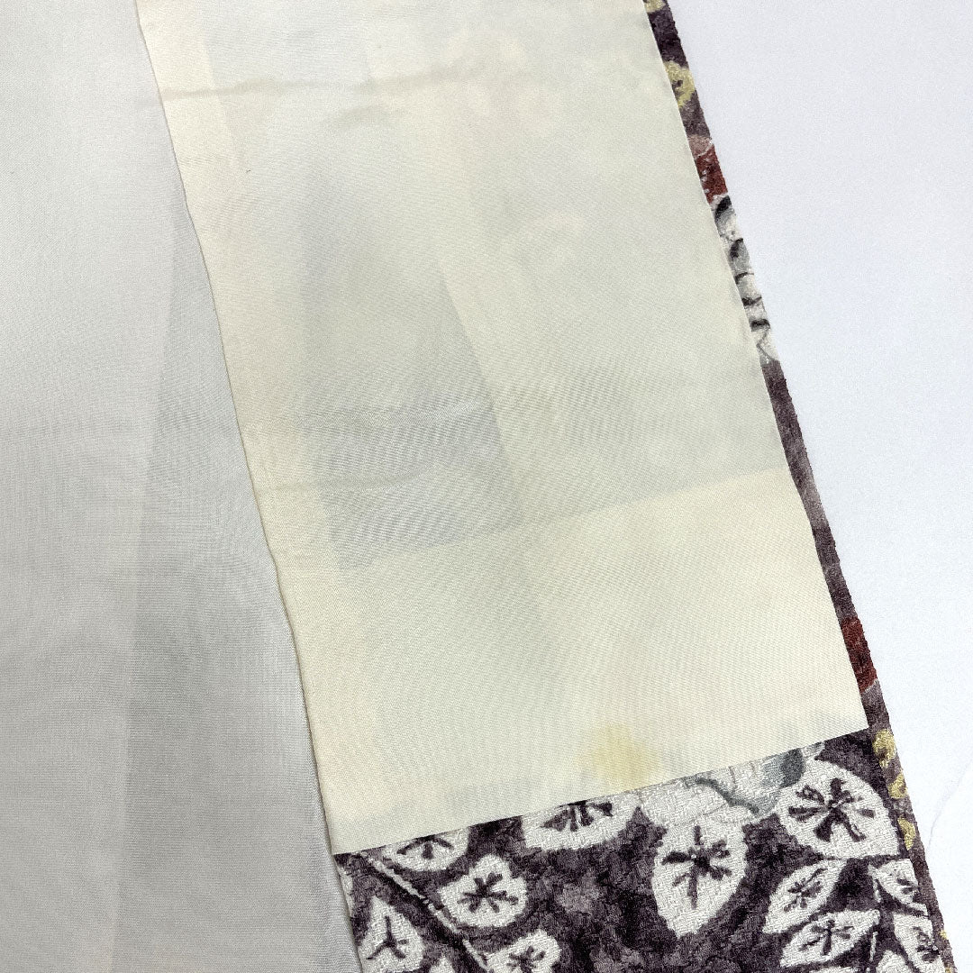 小紋 身丈163.5cm 裄丈64cm 袷 辻ヶ花 正絹 Aランク 紫系 1115000433320