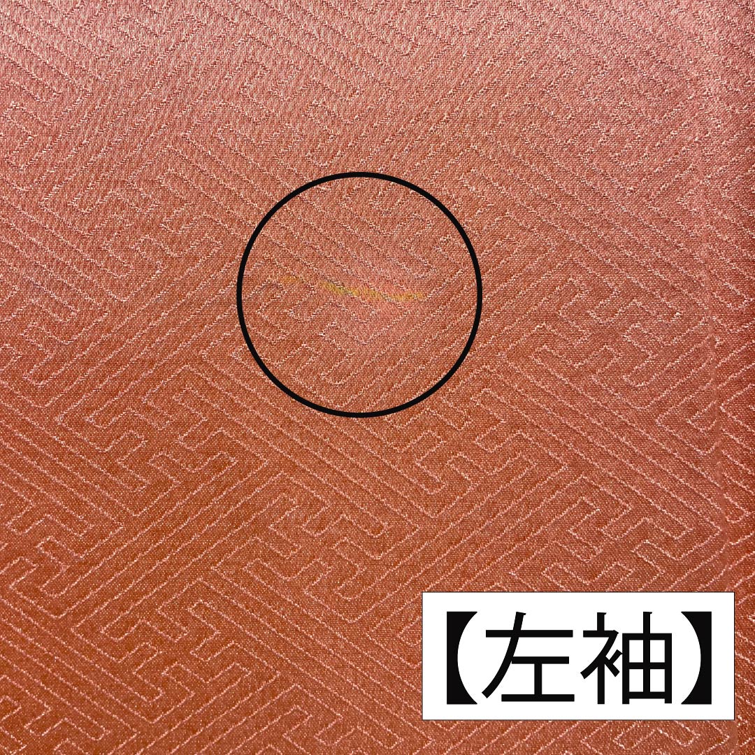 Visiting Kimono, Pure Silk, Grade A, Lined, Length 160.5cm, Sleeve Length 65.5cm, Pomegranate Red (Ryuhuahon-iro) Design, Kyoto Yuzen Pattern, Snow Circle, Chrysanthemum, Tachibana, Sayagata Pattern, Pink, Item Number: 1112006233413