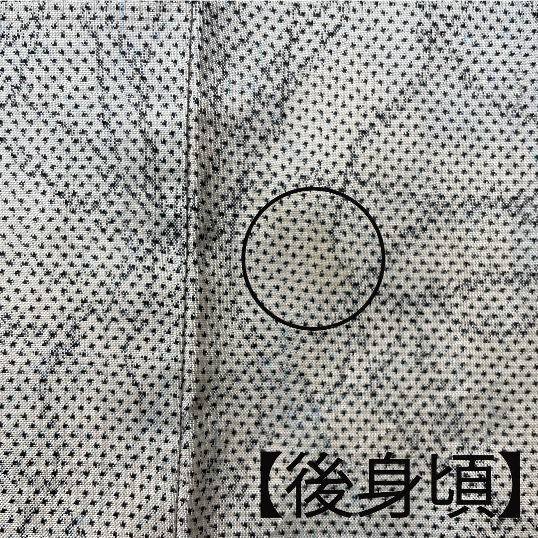 大島紬 身丈162.5cm 裄丈67cm 白大島 幾何学模様 正絹 Aランク 袷 白系 1116002493411