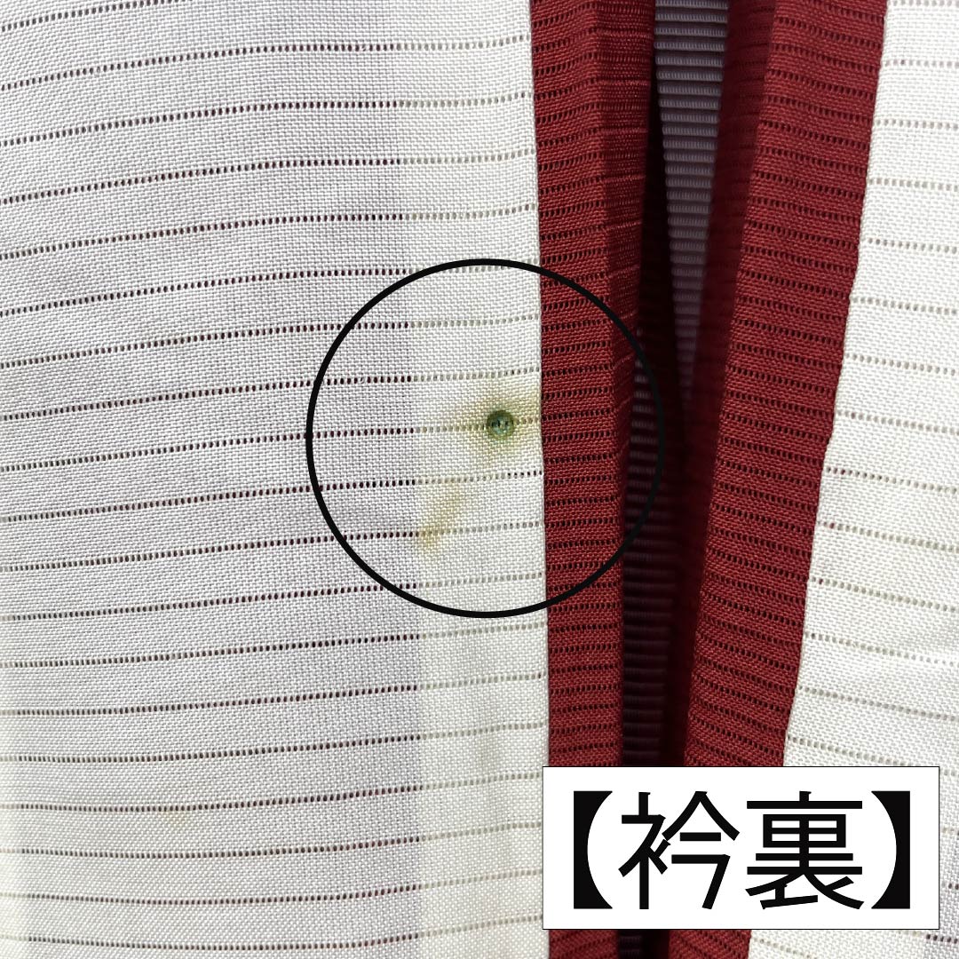 夏物 正絹 色無地 Sランク 身丈163cm 裄丈66.5cm 生臙脂色(しょうえんじいろ) 五三桐 一つ紋 絽 赤系 1132003842414