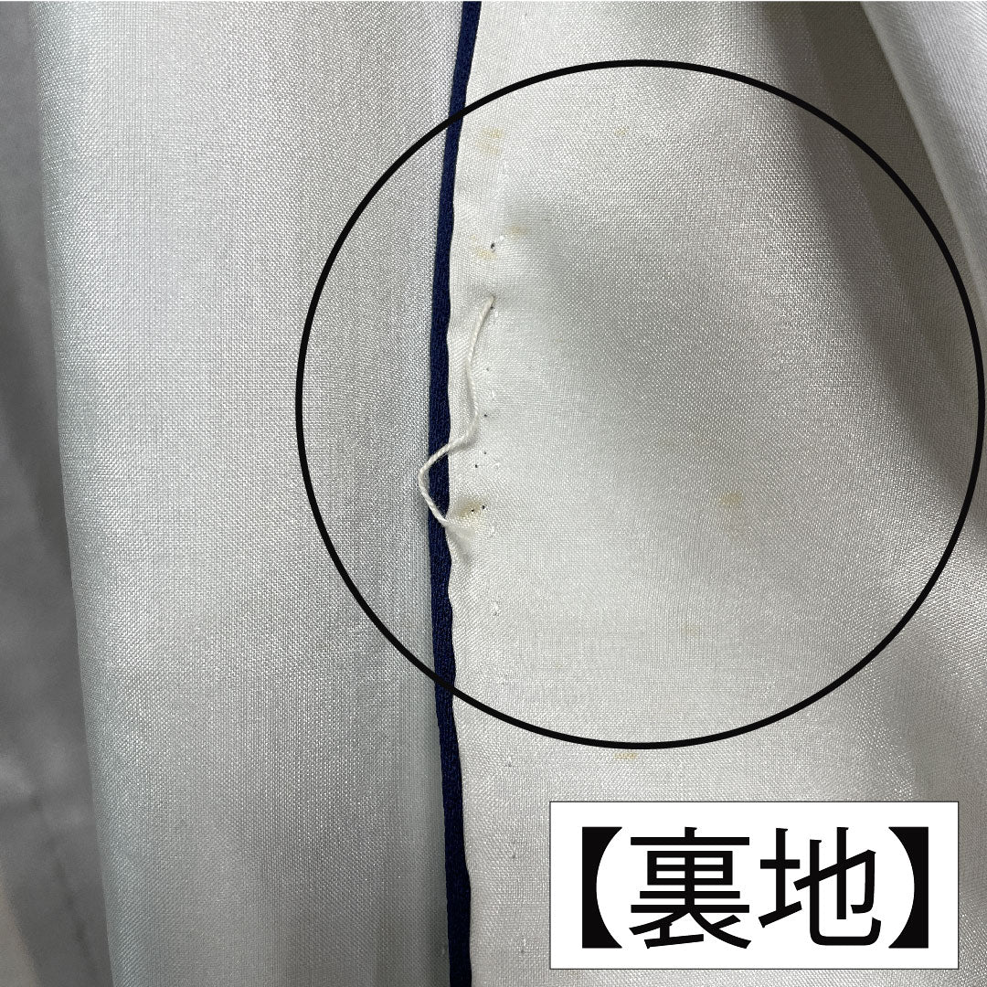 Homongi, pure silk, lined, length 159cm, sleeve length 65cm, dark blue, butterfly, rose, A rank, navy blue, 1112005883318