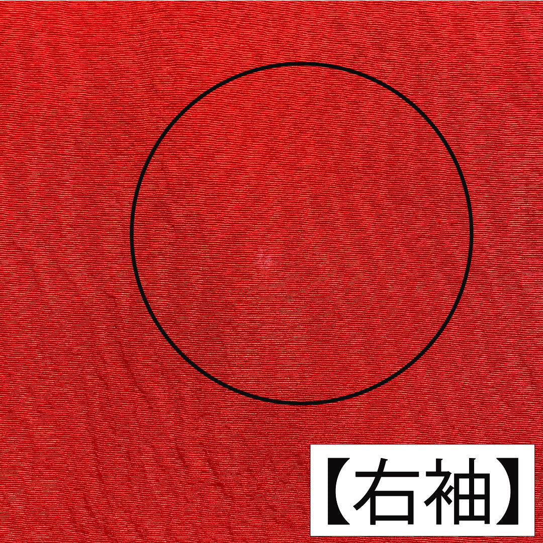 Colored uchikake, pure silk, length 194cm, sleeve length 67cm, scarlet, Kyo-Yuzen, crane, auspicious motif, S rank, lined, red, 1110000842912