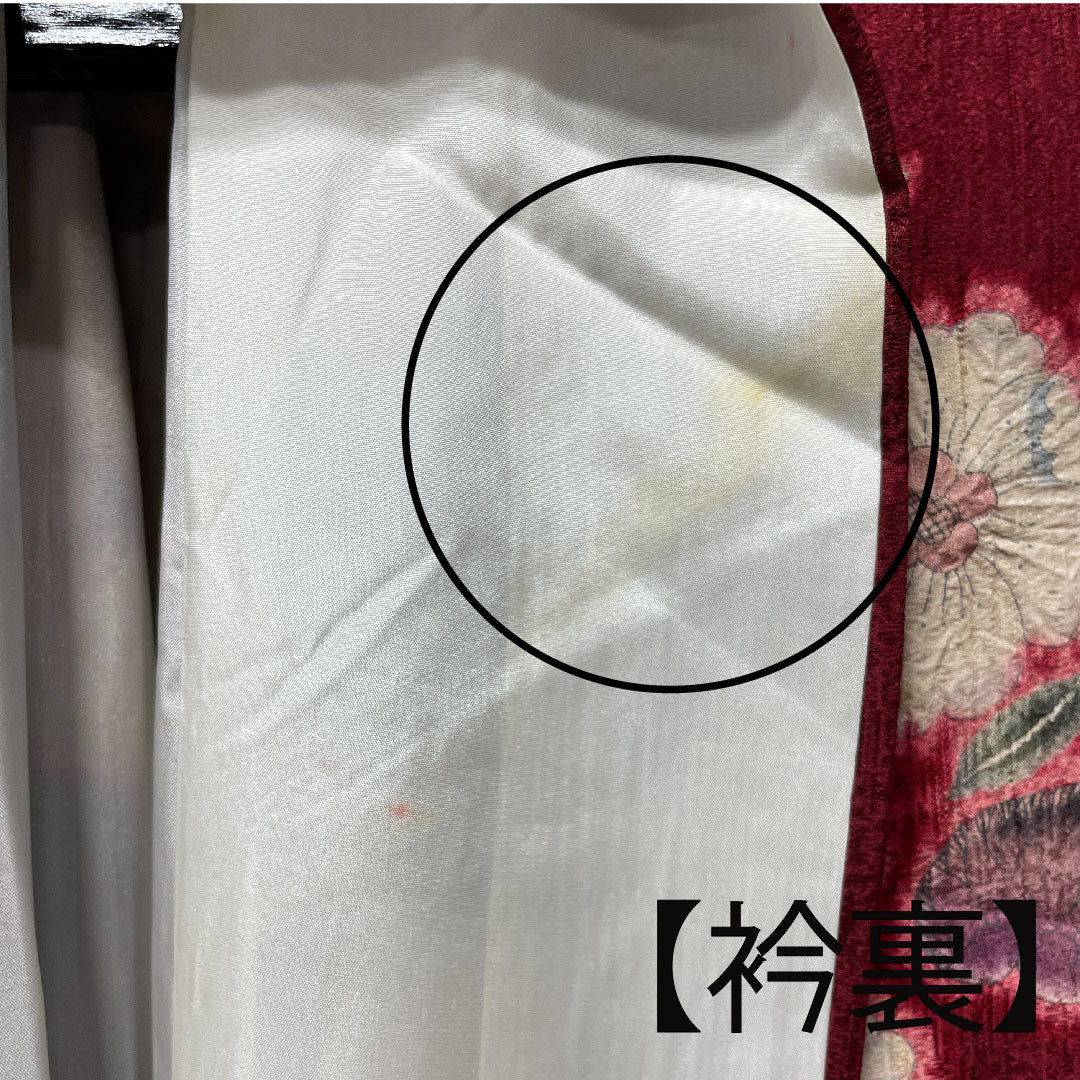 振袖 身丈160.5cm 裄丈63.5cm 袷 海老色 辻ヶ花 正絹 Aランク 赤系 1113001443412