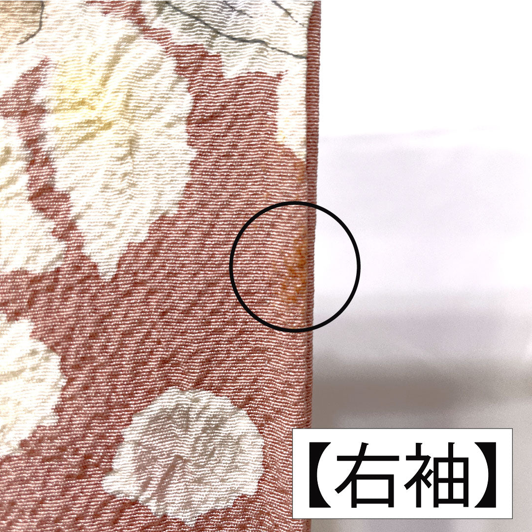 Homongi, pure silk, lined, length 157.5cm, sleeve length 66.5cm, crimson grey, Tsujigahana, made by Kiriya Suizan Kobo, A rank, purple, 1112005813320