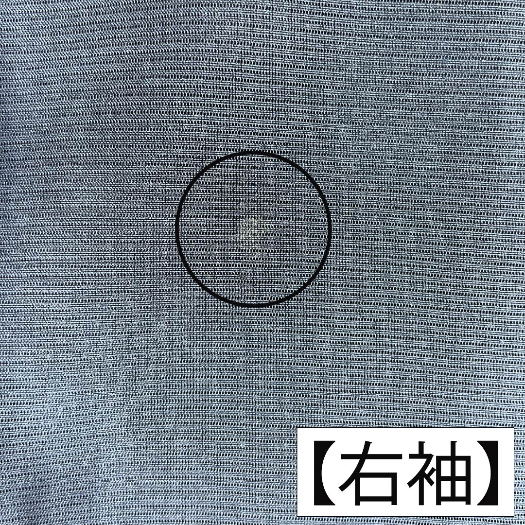 夏物 正絹 色無地 Aランク 身丈154cm 裄丈65cm 濃紺色(のうこんいろ) 素無地 一つ紋 丸に右二ツ巴 絽 紺系 1132004833218