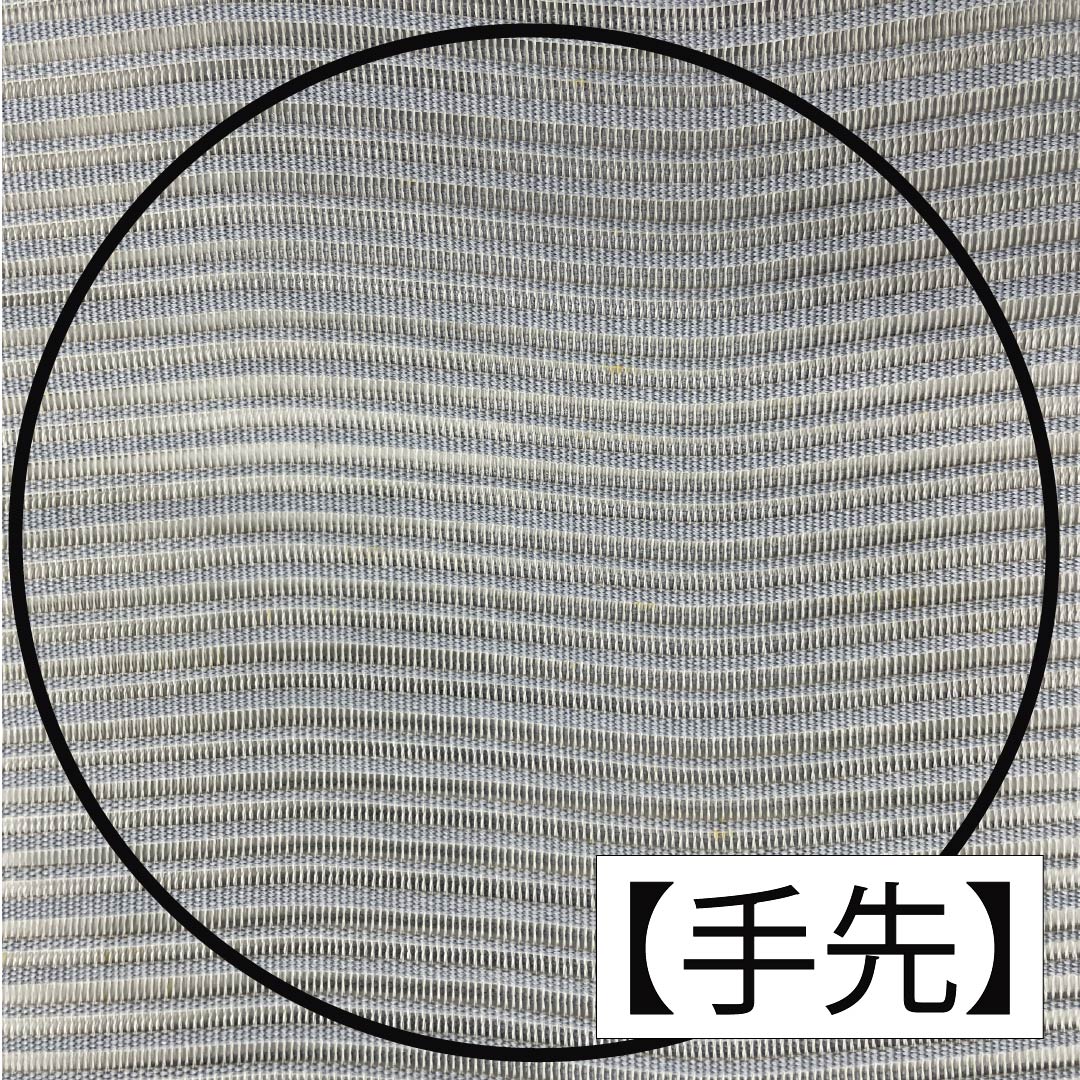 Nagoya obi, pure silk, sky gray, summer obi, vegetable pattern, obi length 373cm, B rank, point pattern, casual, blue, 1124007964317, pine needle style