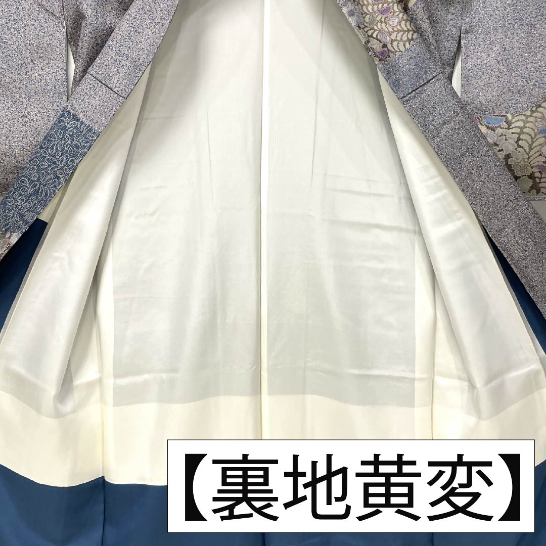 訪問着 正絹 Sランク 袷 身丈156cm 裄丈62.5cm 灰桜色(はいざくらいろ) 大島紬 辻ヶ花 しつけ糸付き パールトーン加工 グレー系 1112007472322
