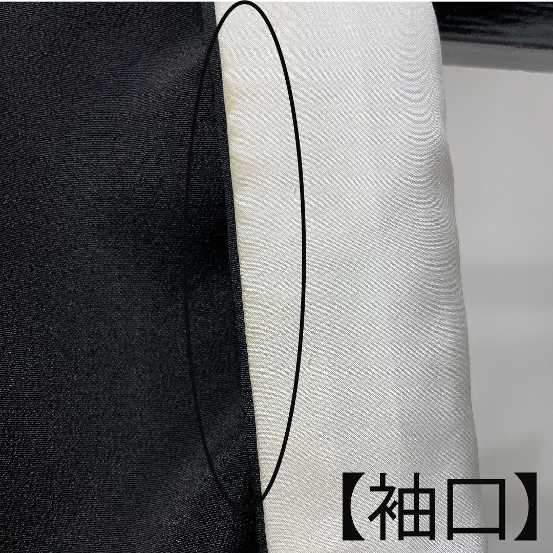 Black Tomesode, Length 155cm, Sleeve Length 61.5cm, Awase, Kyo-Yuzen, Auspicious Pattern, Circle with Sword and Clover, Pure Silk, A Rank, Five Crests, Black, 1111000913310
