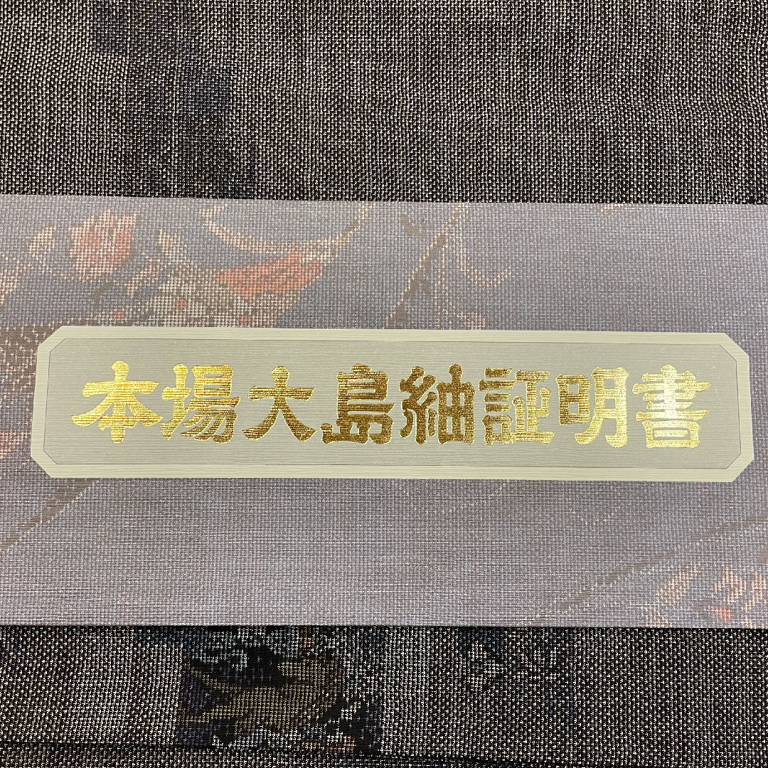 Oshima Tsumugi Length 156cm Sleeve length 65cm 9 marks Pure silk S rank Awase Brown 1116000492314