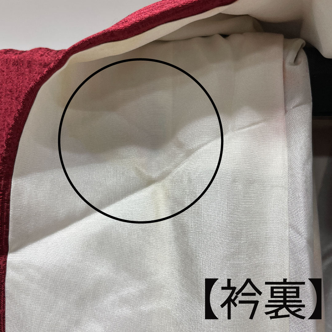 振袖 身丈160.5cm 裄丈63.5cm 袷 海老色 辻ヶ花 正絹 Aランク 赤系 1113001443412
