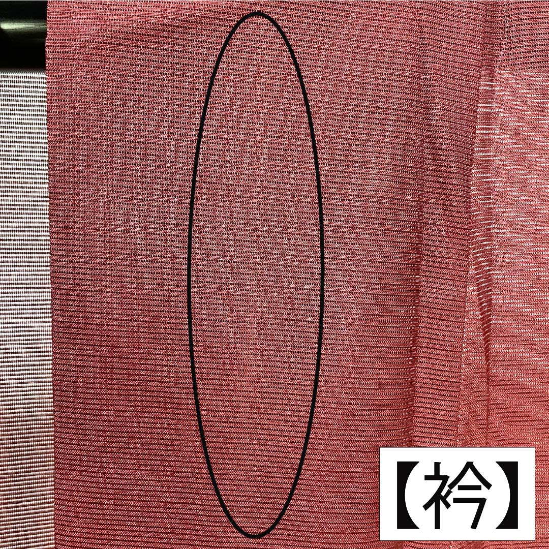 夏物 ポリエステル 色無地 Aランク 身丈164cm 裄丈64cm 暗紅色(あんこうしょく) 洗える着物 素無地 絽 赤系 1132003943412