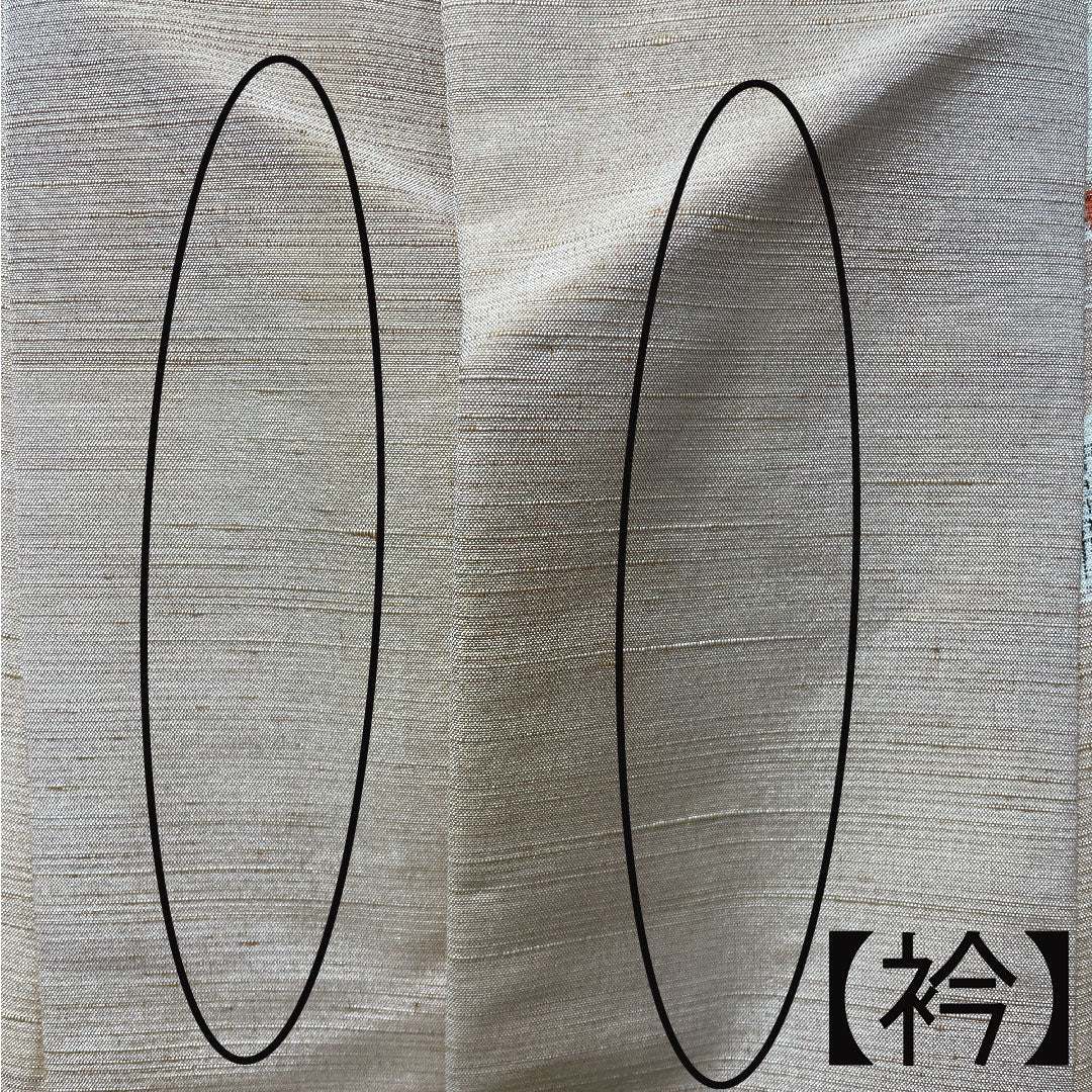 紬 身丈155.5cm 裄丈62cm 胡桃色 抽象模様 正絹 Bランク 袷 橙系 1116002444326