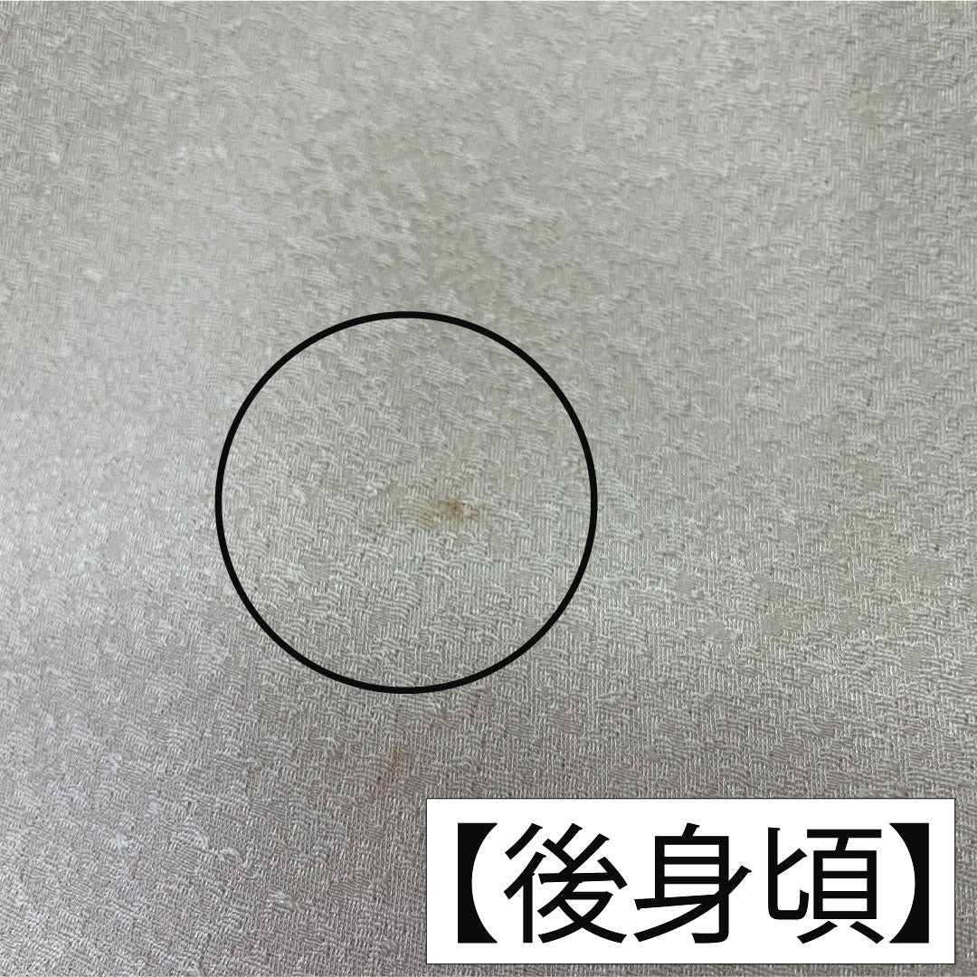 色無地 ポリエステル 身丈170.5cm 裄丈65cm 生成り色(きなりいろ) 洗える着物 一つ紋 五三桐 袷 Aランク ベージュ系 1114001263625