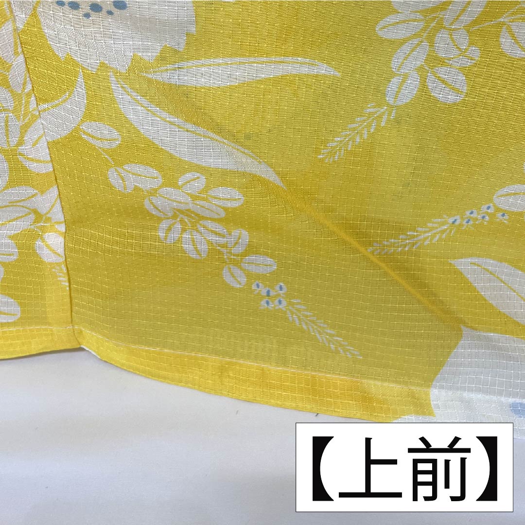 (新品未使用品) 浴衣 ポリエステル 身丈167.5cm 裄丈65cm NEWランク 単衣 黄系 黄色 花柄 桔梗 萩 1118005741523