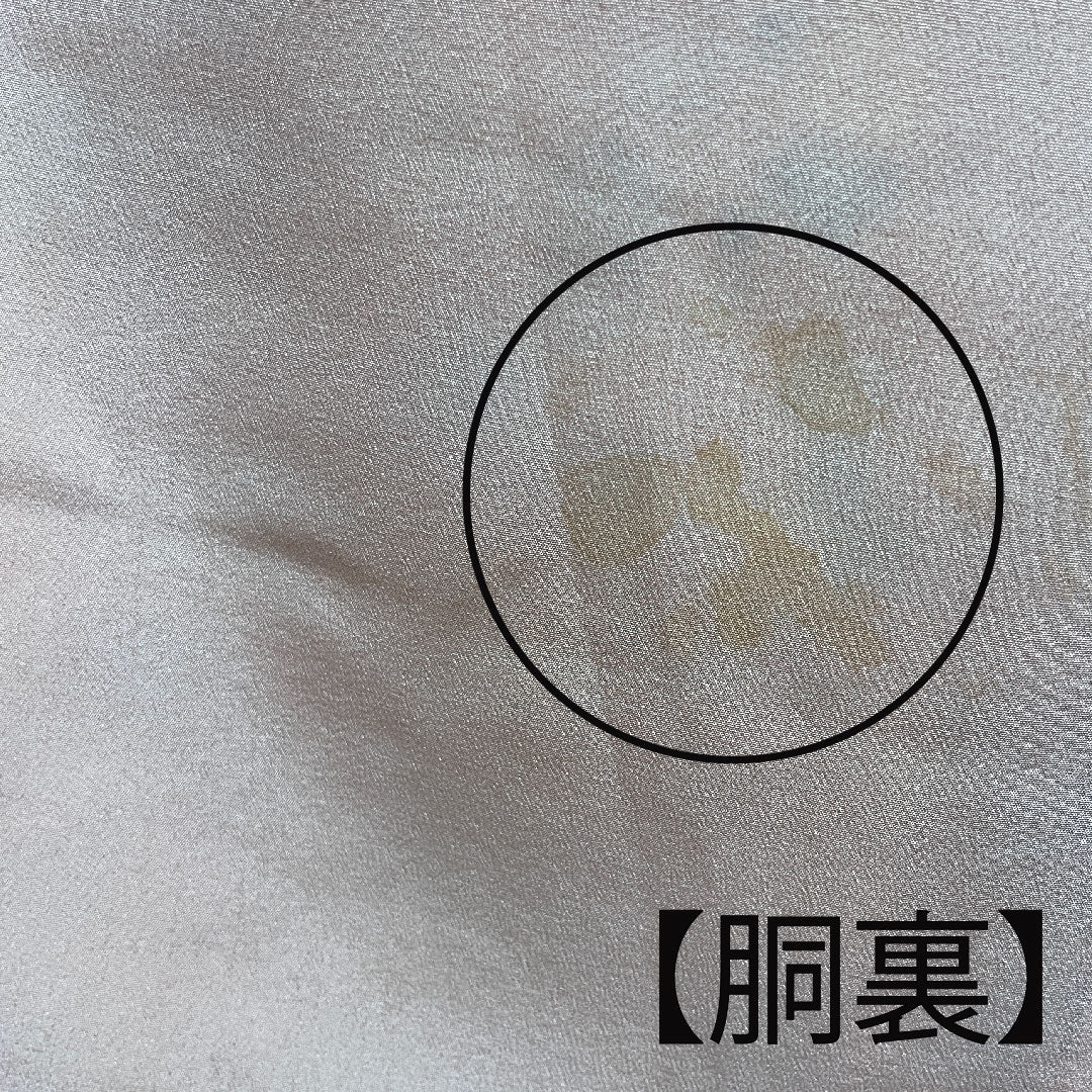 小紋 身丈158cm 裄丈65.5cm 袷 中紅色 型染 草花模様 正絹 Aランク ピンク系 1115002373313