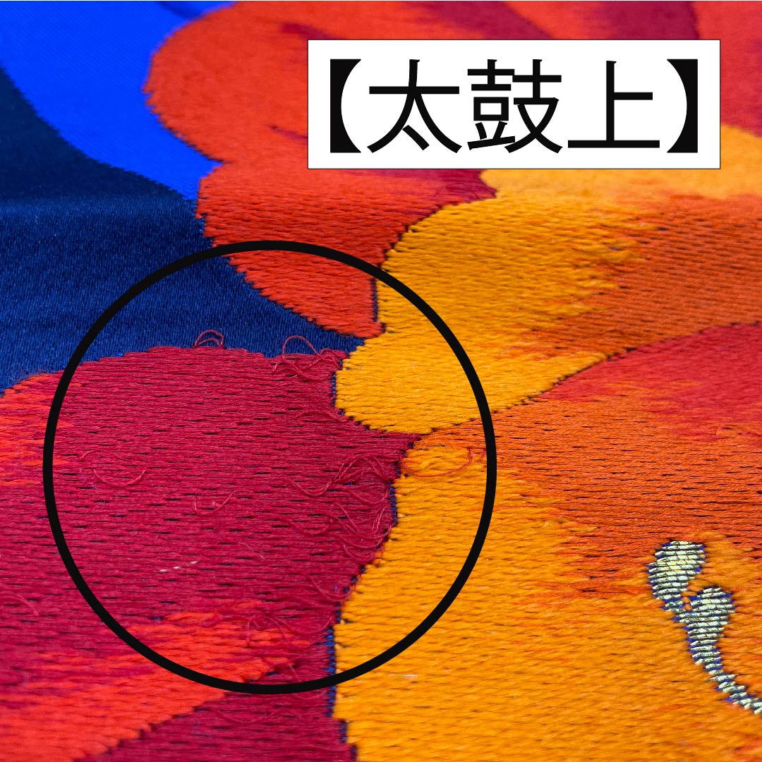 袋帯 正絹 濃紺色(のうこんいろ) 洋花 帯丈414cm Aランク 六通 フォーマル 紺系 1123011913318