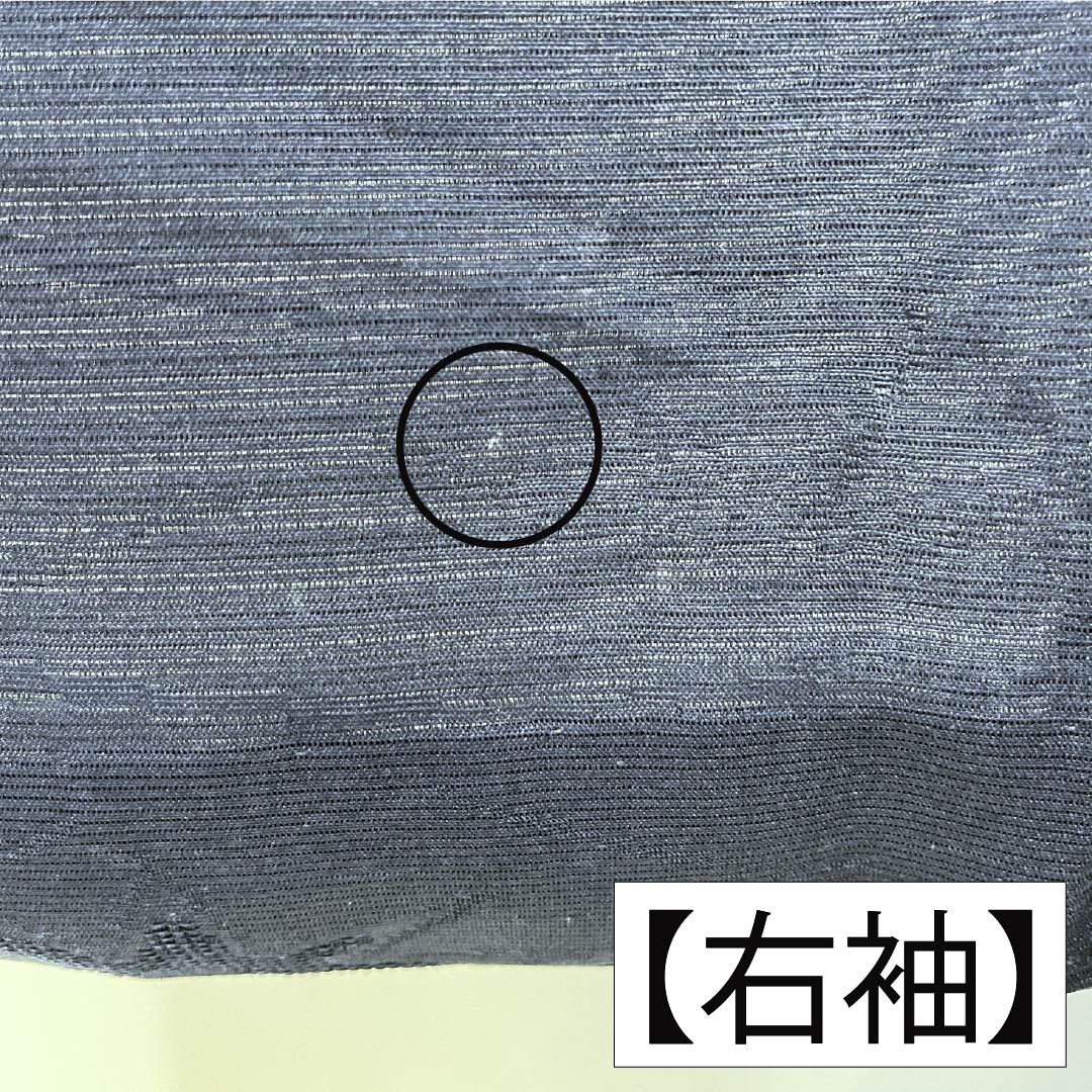 夏物 正絹 色無地 Aランク 身丈159.5cm 裄丈64.5cm 濃紺色(のうこんいろ) 草花模様 紋紗 紗 紺系 1132003723318