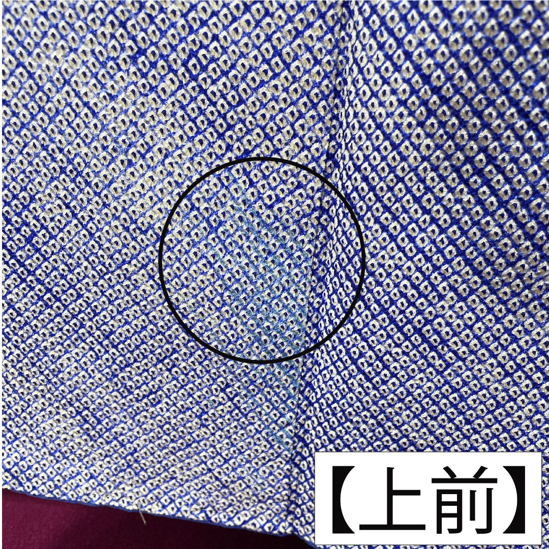 訪問着 正絹 袷 身丈159.5cm 裄丈64cm 藍白色(あいじろいろ) 総絞り 重ね衿付き Bランク 水色系 1112004824324