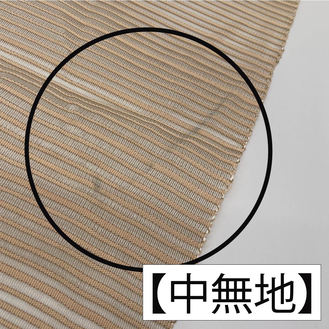 名古屋帯 正絹 砥粉色(とのこいろ) 夏帯 すくい織 花模様 帯丈362cm Aランク ポイント柄 セミフォーマル ベージュ系 1124008743325 松葉仕立て