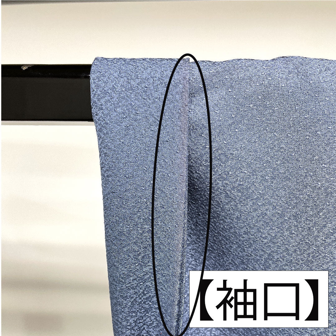 訪問着 正絹 袷 身丈158cm 裄丈63cm 薄花色(うすはないろ) 刺繍 草花模様 Aランク 青系 1112004693317