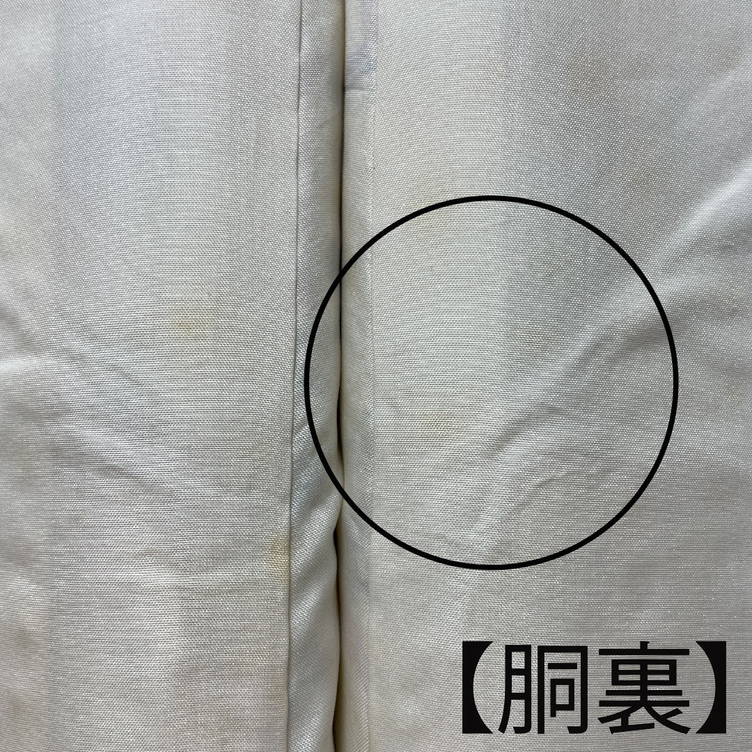 小紋 身丈156cm 裄丈62cm 袷 乳白色 型染 草花模様 正絹 Aランク 白系 1115002853311