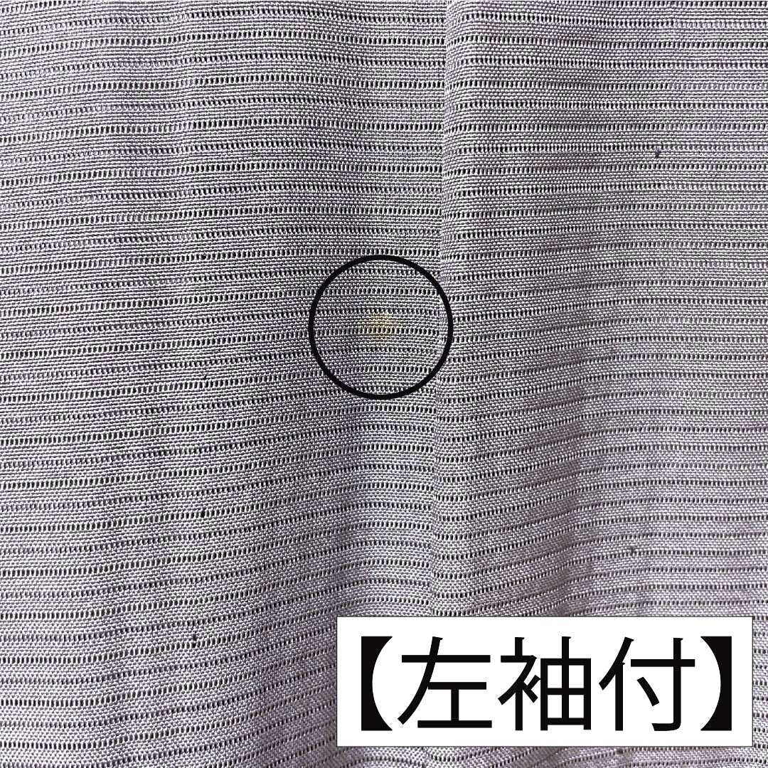 夏物 正絹 色無地 Aランク 身丈154.5cm 裄丈63cm 灰紫色(はいむらさきいろ) 丸に中陰剣花菱 一つ紋 絽 紫系 1132003713220
