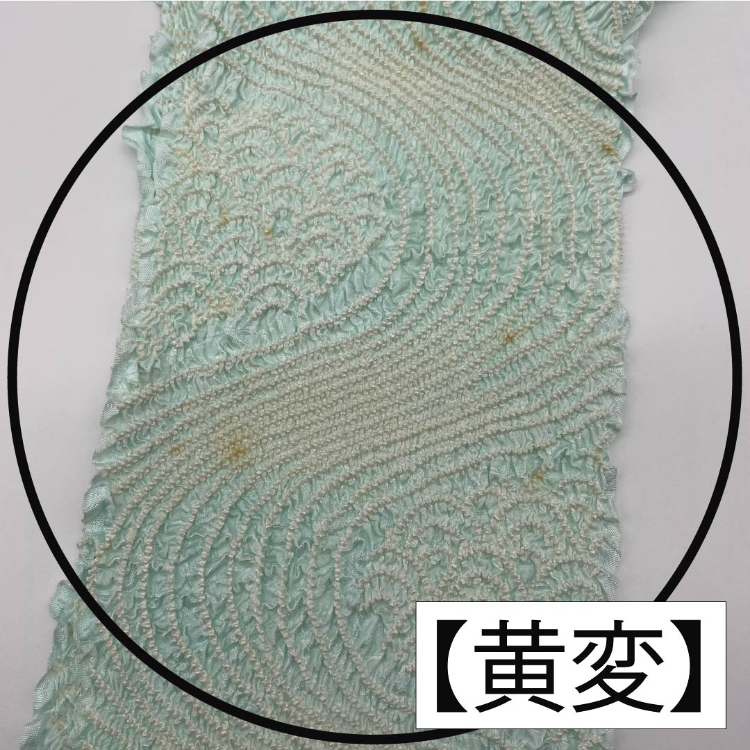 (Like new) Pure silk obijime and obiage set, grade A, blue-and-white porcelain color, tie-dyed pattern, flowing water design, approximately 156cm long, 1.6cm wide, semi-formal, light blue, product number 1141000013324