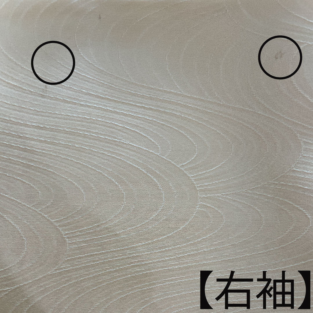 色無地 正絹 薄肌色 流水 五三桐 身丈153.5cm 裄丈64cm 袷 Aランク 橙系 1114000993226