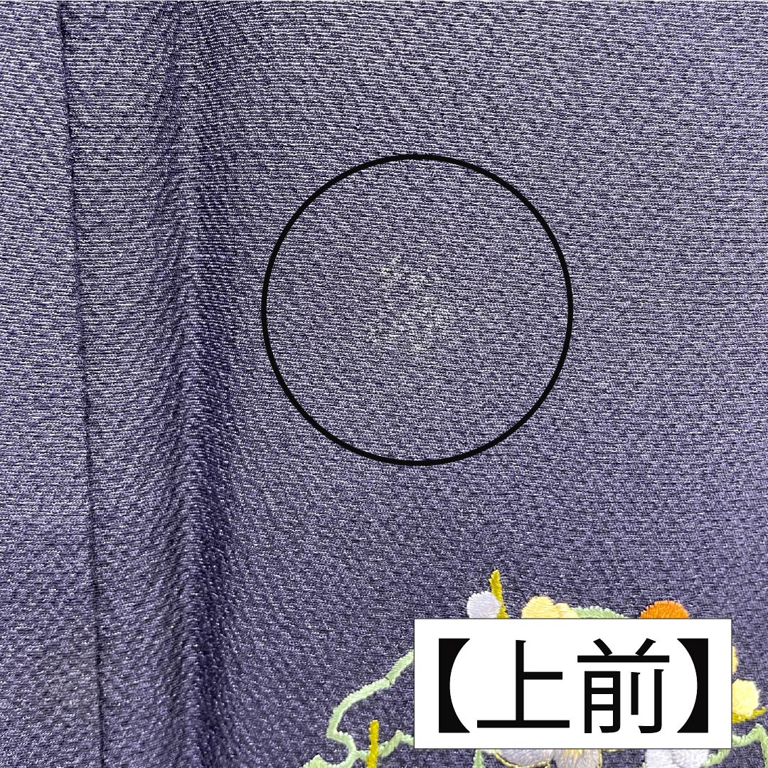 Visiting Kimono (Formal Kimono) - Pure Silk, Grade A, Lined, Length 157.5cm, Sleeve Length 64.5cm, Purple-Eyed, Suzhou Embroidery, Flower Circles, Auspicious Motif, Tsukesage, Purple, Product Number: 1112007233320