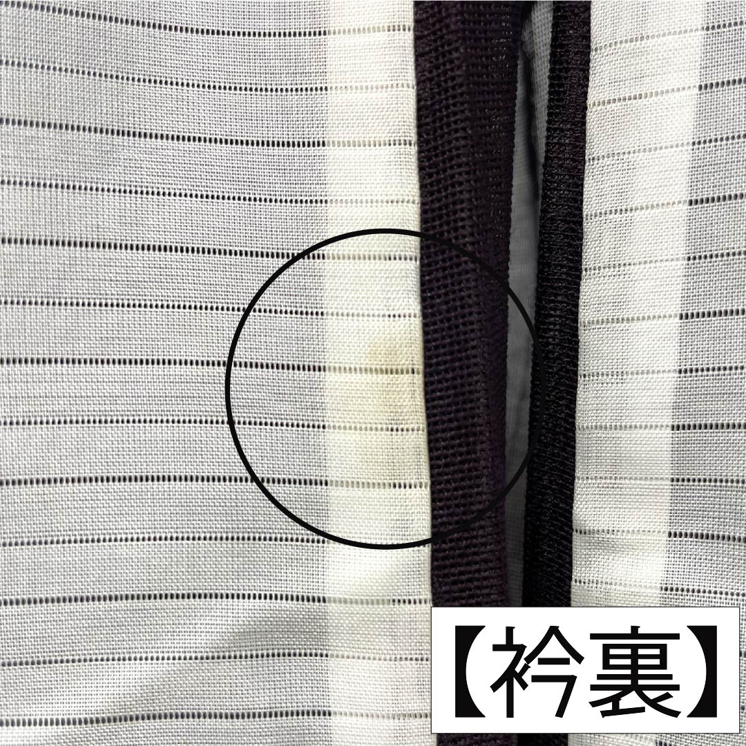 夏物 ポリエステル 色無地 Sランク 身丈156cm 裄丈62cm 褐色(かちいろ) 抽象模様 紗 紫系 1132004562320