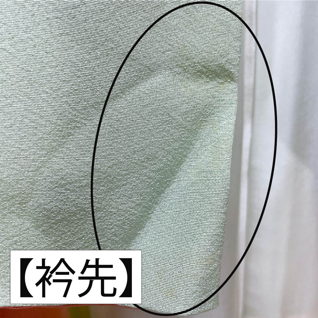 Visiting Kimono, Pure Silk, Grade B, Lined, Length 165cm, Sleeve Length 65.5cm, Light Green, Floral Design, Artist: Shuichi, Included Basting Thread, Green, Product Number: 1112006974519
