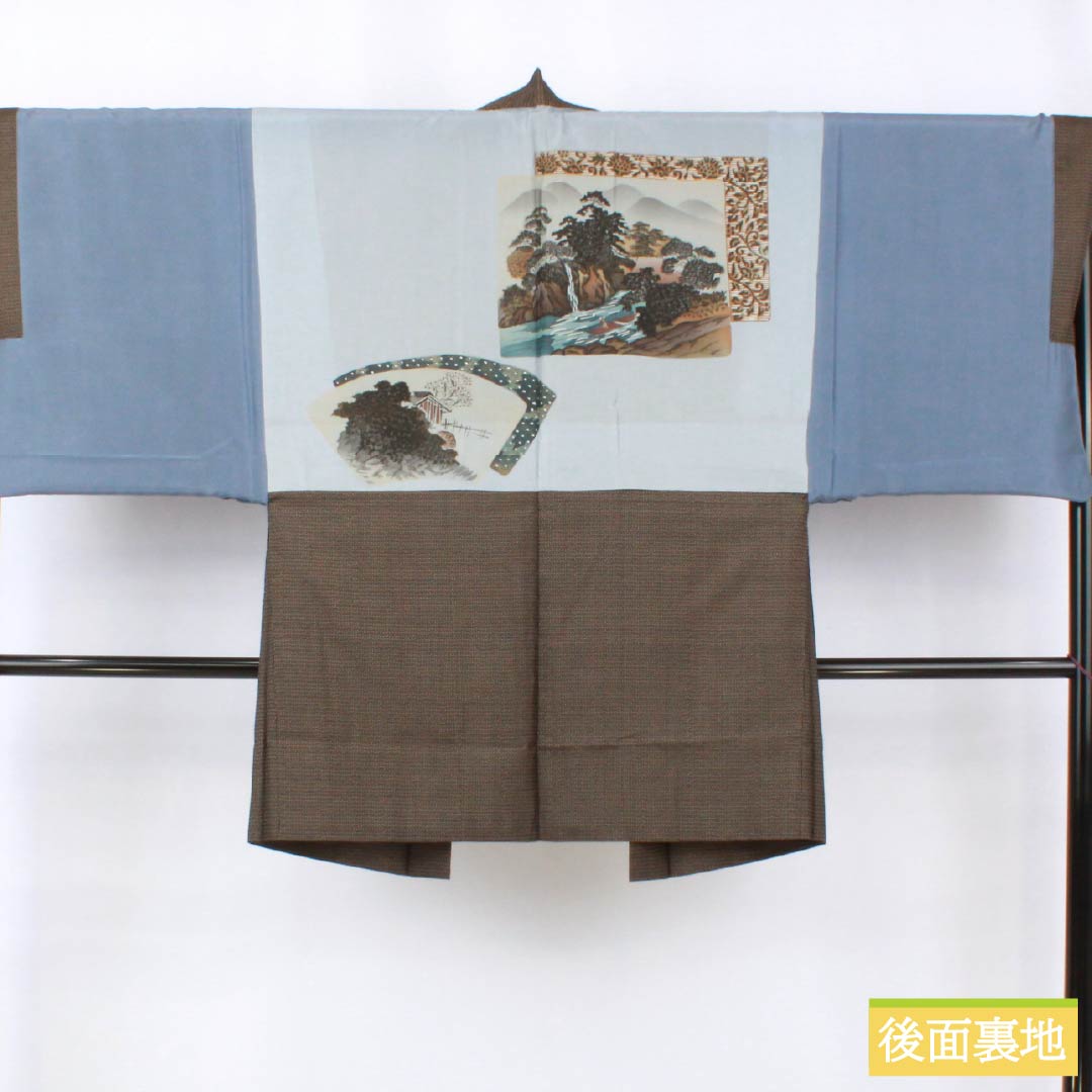 Men's Silk S-Rank Kimono, Length 139cm, Sleeve Length 68.5cm, Chestnut-Colored Oshima Tsumugi 100 Tortoiseshell Pattern Ensemble, Lined, Brown, Product Number 1119001382314