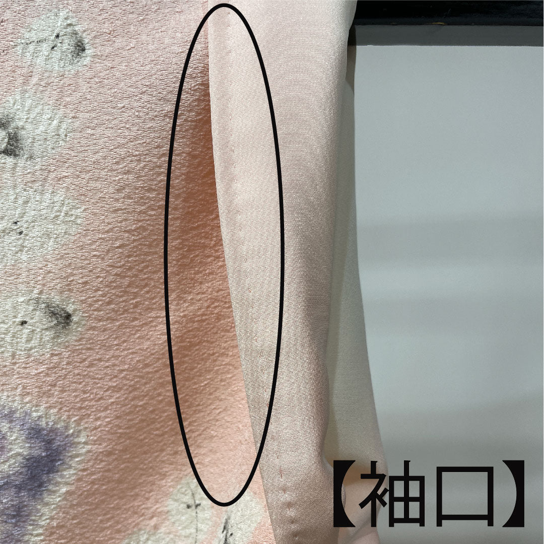 訪問着 袷 身丈156.5cm 裄丈64cm 乙女色 辻ヶ花 正絹 Aランク ピンク系 1112002433313