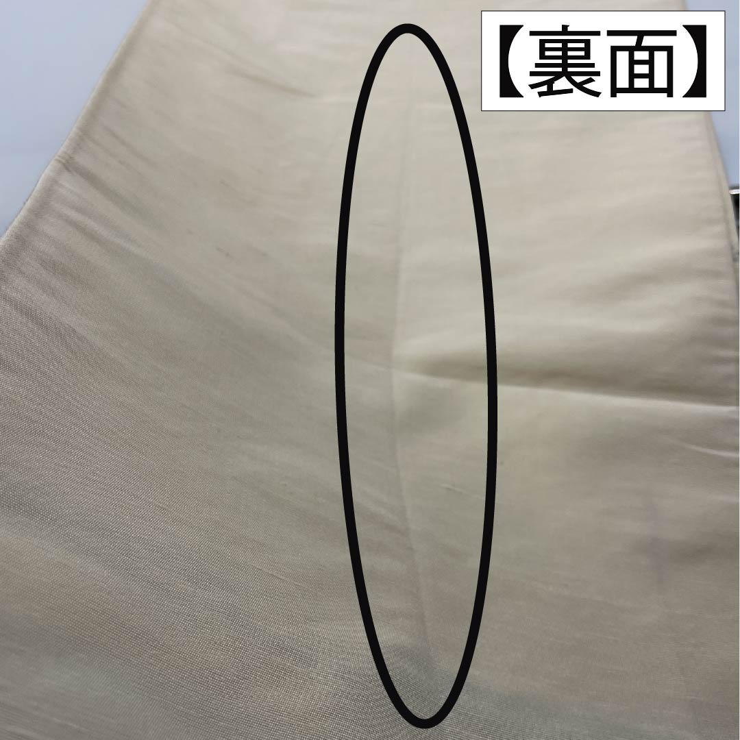 袋帯 正絹 Aランク 生成り色(きなりいろ) ふくれ織 紬地 草花模様 帯丈426cm 六通 カジュアル クリーム系 1123015303315