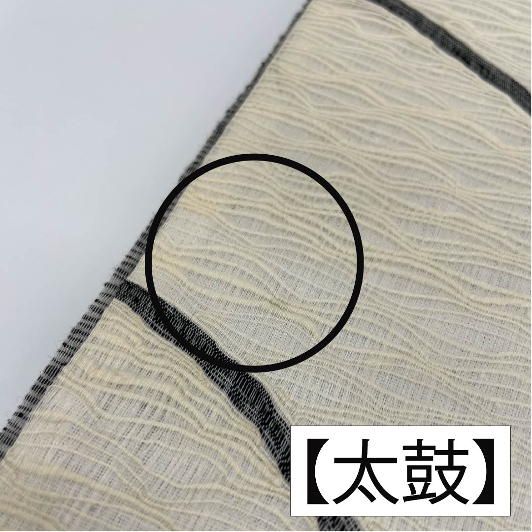 Fukuro Obi, pure silk, off-white, comb weave, abstract pattern, obi length 444cm, A rank, point pattern, casual, monotone, 1123012343327
