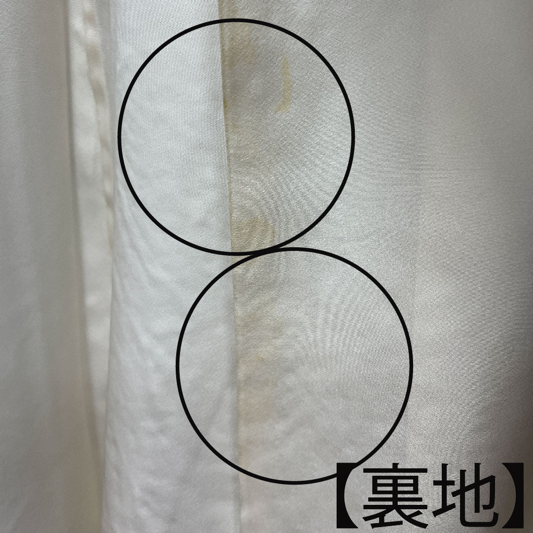 黒留袖 正絹 身丈163.5cm 裄丈66cm 袷 金駒刺繡 菊 揚羽蝶 五つ紋 Bランク 五つ紋 黒系 1111001194410