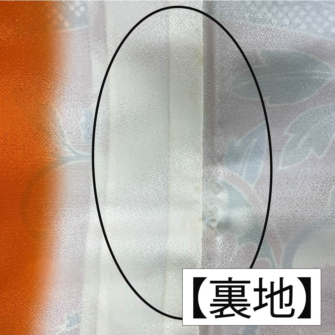 振袖 正絹 Aランク 身丈164cm 裄丈68cm 袷 銀朱色(ぎんしゅいろ) 京紅型 吉祥文様 松竹梅 橙系 1113002263426