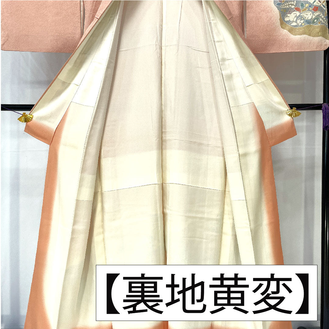 訪問着 正絹 袷 身丈159cm 裄丈63.5cm 東雲色(しののめいろ) 京友禅 辻ヶ花 Aランク ピンク系 1112005673313