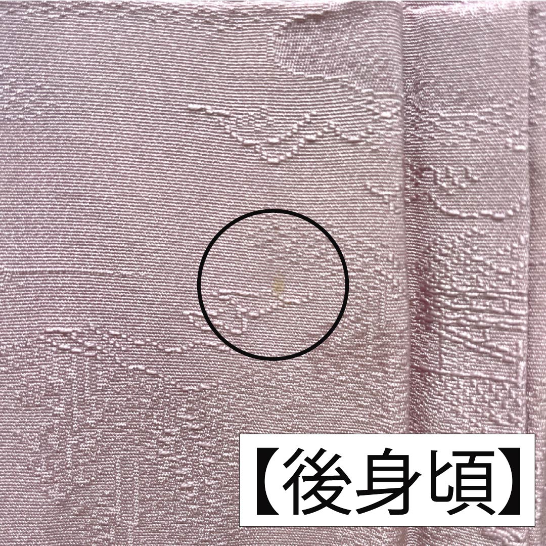 色無地 正絹 Bランク 身丈162.5cm 裄丈67cm 退紅色(あらそめいろ) 一つ紋 中陰五三桐 風景 袷 ピンク系 1114002344413