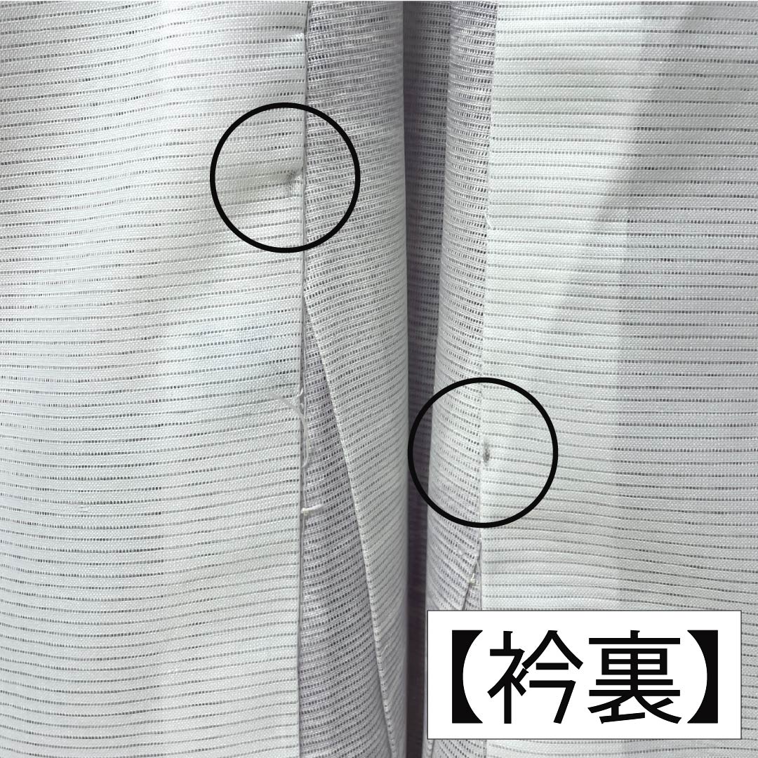 夏物 ポリエステル 小紋 身丈160cm 裄丈65cm 霞色(かすみいろ) 撫子 波 洗える着物 絽 Bランク グラデーション系 1132002454499